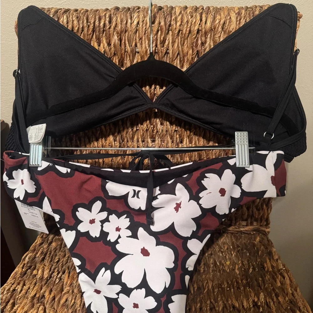 Abercrombie & Fitch and Hurley Black ,White & Brown 2 pc bikini set